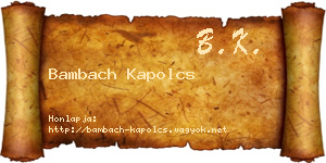 Bambach Kapolcs névjegykártya